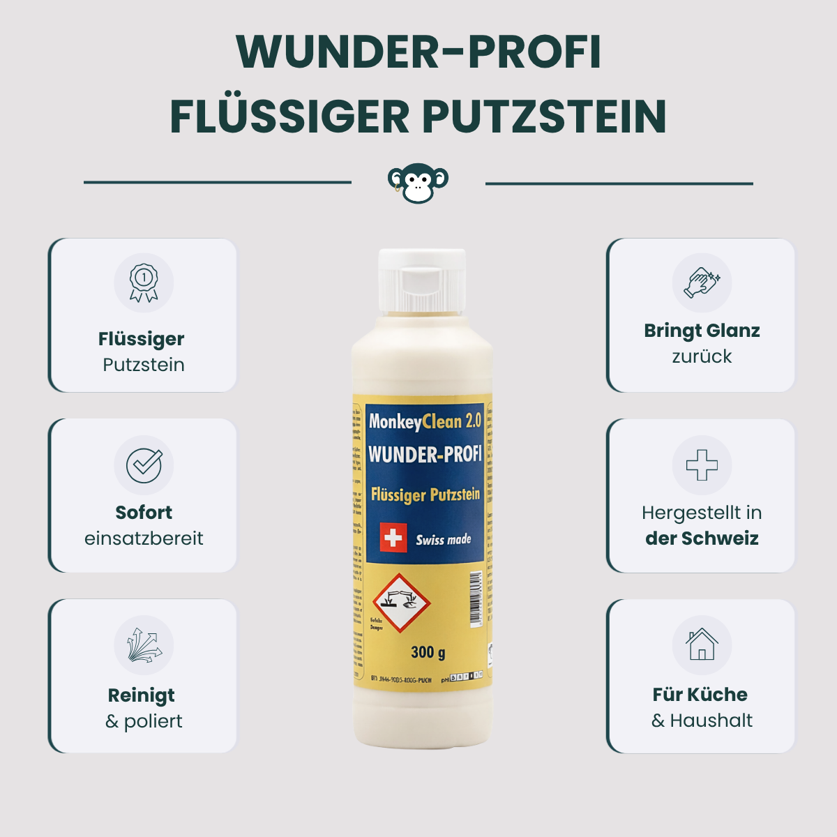 MonkeyClean® Wunder-Profi – Flüssiger Putzstein 300g