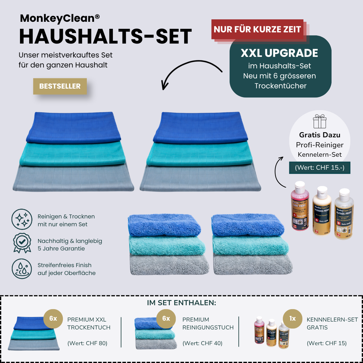 MonkeyClean® Haushalts-Set (Bestseller) Portofrei