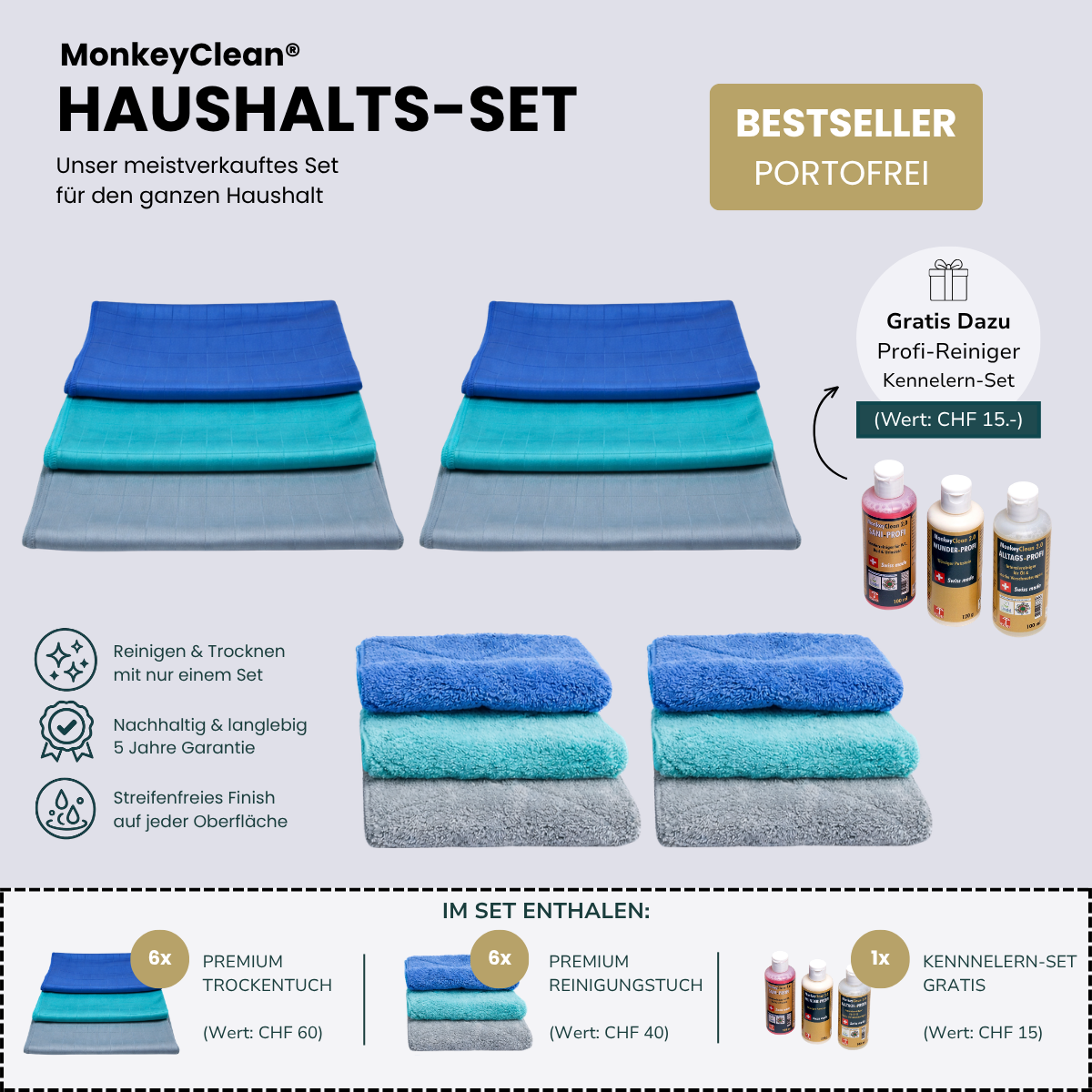 MonkeyClean® Haushalts-Set (Bestseller) Portofrei